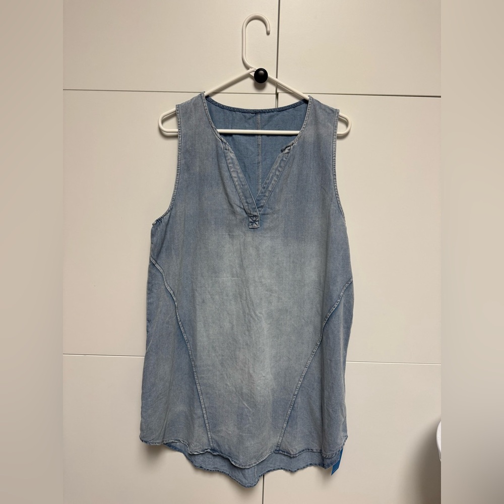 Cupshe Light Blue Sleeveless Denim Tunic Dress